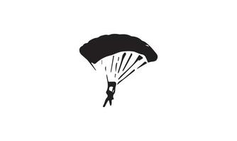 parachutespringen vector illustratie ontwerp zwart-wit