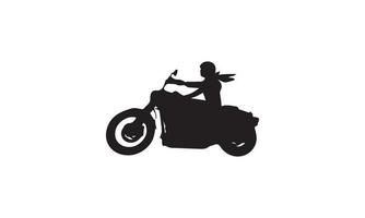 mensen rijden motorfiets vector zwart-wit