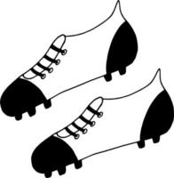 voetbalschoenen icoon. hand getrokken doodle. , scandinavisch, noords, minimalisme, zwart-wit. sport, uitrusting, schoeisel, uniform. vector