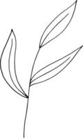 abstracte bladeren pictogram. hand getrokken doodle. , scandinavisch, noords, minimalisme, zwart-wit. plant, herbarium. vector