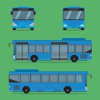 zijaanzicht van de blauwe autobus van thailand. vector illustratie eps10