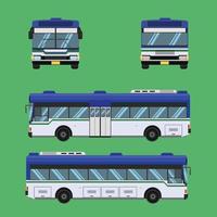 zijaanzicht van de witte en blauwe kleur autobus van thailand. vector illustratie eps10