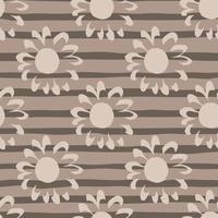 geometrische naadloze patroon met kleine bloemen op streep achtergrond. botanisch behang. vector