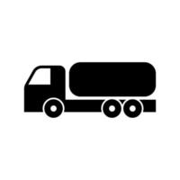 silhouet transport icoon van brandstof vrachtwagen vector