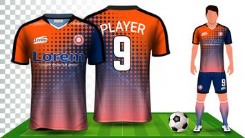 Voetbalshirt, sportshirt of voetbal Kit uniform presentatie mockup sjabloon. vector