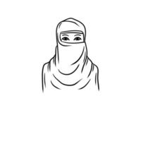 Arabische vrouw in hijab. nationale oosterse kleding. hoofddoek op het hoofd. vector