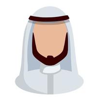 gezicht Arabische man in witte nationale klederdracht. avatar voor sociaal netwerk vector