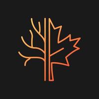 esdoorn gradiënt vector pictogram voor donker thema. officiële Canadese embleem. soorten bomen en struiken die in Canada groeien. dunne lijn kleur symbool. moderne stijlpictogram. vector geïsoleerde overzichtstekening