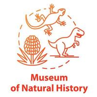 museum van natuurlijke historie concept icoon. prehistorische dieren. biologische expositie. natuurhistorisch. paleontologische tentoonstelling idee dunne lijn illustratie. vector geïsoleerde overzichtstekening