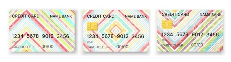 patroon creditcard in abstracte stijl stock illustratie set van design vector