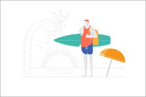 Mensen karakter surfer illustratie vector