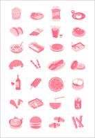 Eten &amp; drinken illustratie pictogrammen instellen collectie vector