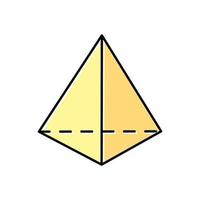 prisma kleur pictogram. geometrische dimensionale figuur. driehoekige piramide. transparant gesneden geometriemodel. decoratief element. abstracte vorm. isometrische vorm. geïsoleerde vectorillustratie vector