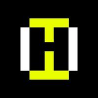 negatief h monogram tsimple logo-ontwerp vector