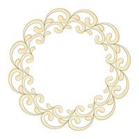 sier ronde vintage vector frame. gouden venzels. een sjabloon voor ansichtkaarten, uitnodigingen, ontwerp