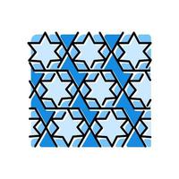 geometrische sieraad kleur pictogram. zeshoek sterdecoratie in zeshoek. decoratief keramisch element. herhaalde abstracte vorm. Marokkaans motief. sierlijke lappendeken. geïsoleerde vectorillustratie vector