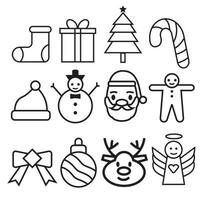 kerst plat pictogrammen, element voor patronen, kaarten, apps stickers, vector achtergrond