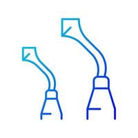 Burnisher kleurovergang lineaire vector pictogram. tandheelkundige handinstrument. tandvullingen polijsten. tandheelkundig materiaal snijden. dunne lijn kleur symbool. moderne stijlpictogram. vector geïsoleerde overzichtstekening