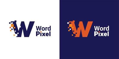 minimalistische punt letter w logo. w letter pixel mark digitaal 8 bit vector