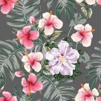 naadloze bloemmotief roze hibiscus bloemen abstract background.vector illustratie aquarel hand drawing.for stof print ontwerp texture vector