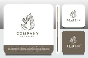 logo-ontwerpsjabloon, met monochrome bloemknop vector