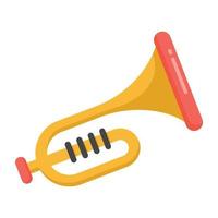 een franse muziekhoorn, trompet icoon vector
