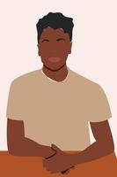 minimalistisch abstract portret van jonge Afro-Amerikaanse man icon vector