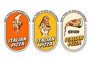 vectorillustratie van pizza. Italiaans pizza-logo. in cartoonstijl. vector