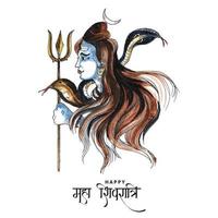 heer shiva indische god van hindoe voor maha shivratri-kaartachtergrond vector