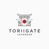 torii poort japans logo pictogram ontwerp sjabloon vector