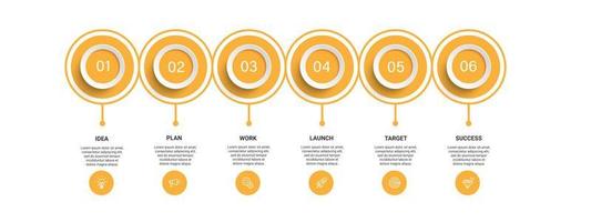 stappen zakelijke tijdlijn proces infographic sjabloonontwerp met pictogrammen vector