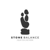 steen balanceren logo vector ontwerp vintage illustratie creatief