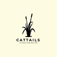 cattails logo ontwerp zeer fijne tekeningen vector illustratie ontwerp creatief natuur minimalistisch monoline overzicht lineair eenvoudig modern