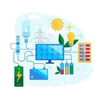 zonne-energie conceptontwerp. zonnepaneel groene energie. vector