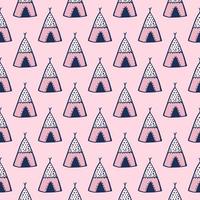 geometrische Tipi naadloze patroon op roze achtergrond. inheemse stijl. stammen behang. vector