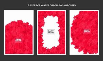 set van abstracte rode kwast achtergrond vector