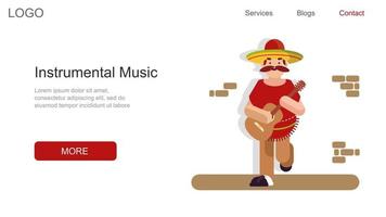 bestemmingspagina voor instrumentale muziek vector