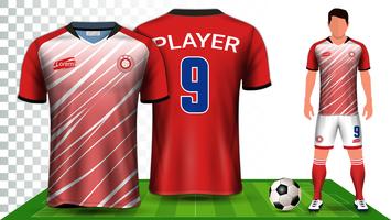 Voetbal Jersey en voetbal Kit presentatie Mockup sjabloon. vector