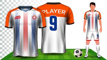 Voetbal Jersey en voetbal Kit presentatie Mockup sjabloon. vector