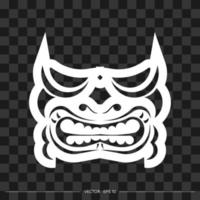 Viking gezicht gemaakt van patronen. de omtrek van het gezicht of masker van een krijger. Polynesische, Hawaiiaanse of Maori patronen. voor t-shirts, prints en tatoeages. vector