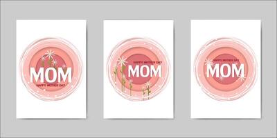 Happy Mothers Day belettering wenskaarten vector