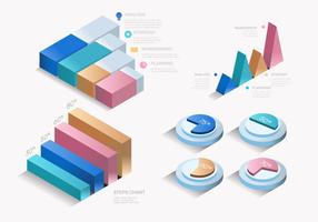 Kleurrijke moderne 3D Infographic elementen Vector Set