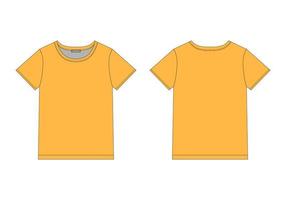 technische schets unisex t-shirt in oranje kleuren. t-shirt vectorillustratie. vector