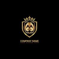 luxe gouden panda gaming-logo-ontwerp vector