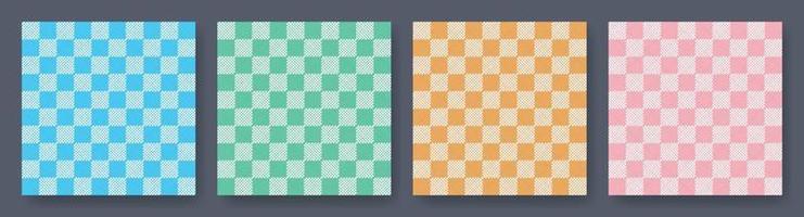 vichy pastel texturen set patronen. geruit ontwerp. diagonale achtergrond voor servetten, handdoeken. vectorillustratie. vector