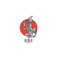 vis koi logo en symbool vector afbeelding