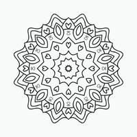 kleurplaat mandala patroon. decoratieve bloem mandala lijn kunst vector. mandala ornament patroon voor het kleuren van pagina's. vintage Arabische decoratie-elementen. eenvoudig zwart-wit mandalapatroon. vector