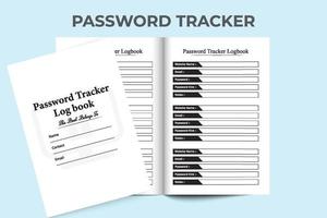 wachtwoord tracker interieur. wachtwoord tracker en website informatie notebook interieur. website security checker logboek. wachtwoord tracker dagboek sjabloon interieur. vector