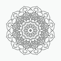 doodle mandala op een witte achtergrond. mandalapatroon in Arabische stijl. bloemen mandala lijn kunst illustratie. decoratie mandala ontwerp in arabische stijl. kinderen kleurplaat. vector