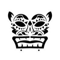 maori masker tatoeage. boos gezicht in polynesische stijl. Hawaiiaanse tribale patronen. geïsoleerd. vectorillustratie. vector